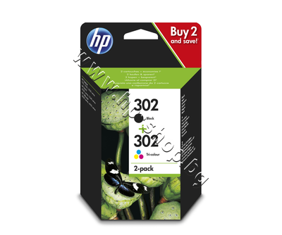 X4D37AE  HP 302 combo 2-pack, 4 